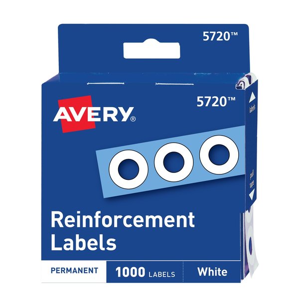 Avery Hole Reinforcements, White, PK1000 5720