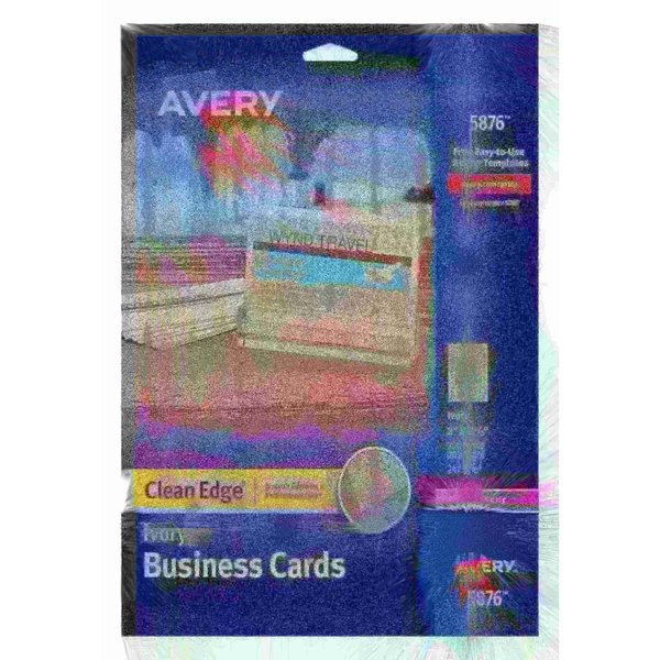 Avery Clean Edge Business Cards, Ivory, PK200 5876