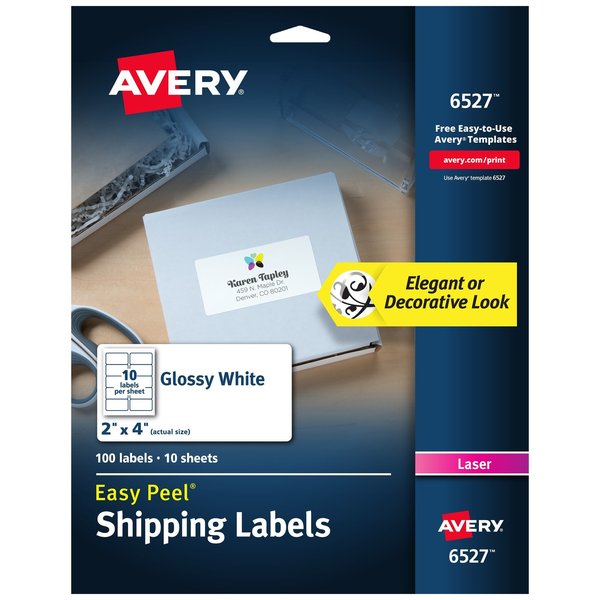 Avery Shipping Labels, Sure Feed Techn, PK100 6527