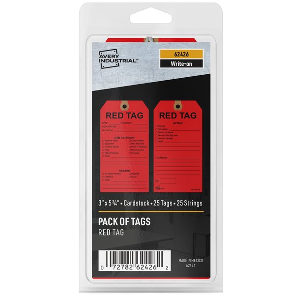 Avery Red Tags 5S, 25 pack, PK25 62426