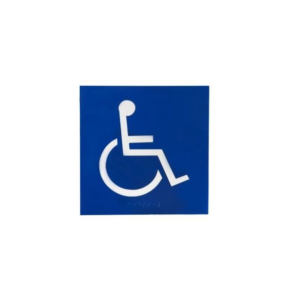 Trimco Blue ADA Square Handicap Sign with Braille 751.BLUE