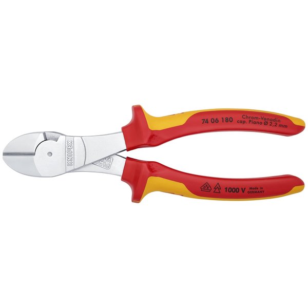 Knipex High Leverage Diagonal Cutters, 7 1/4 74 06 180