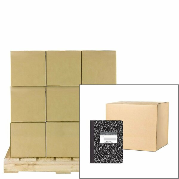 Roaring Spring Pallet of Black Marble Comp Books, 100 sheets of 15# White Paper, 9.75"x7.5", Wide Ruled W/ Margin 77230PL