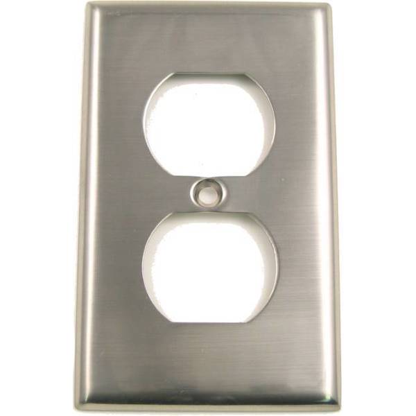 Rusticware Single Receptacle Switch Plate, Number of Gangs: 1 Satin Nickel Finish 783SN