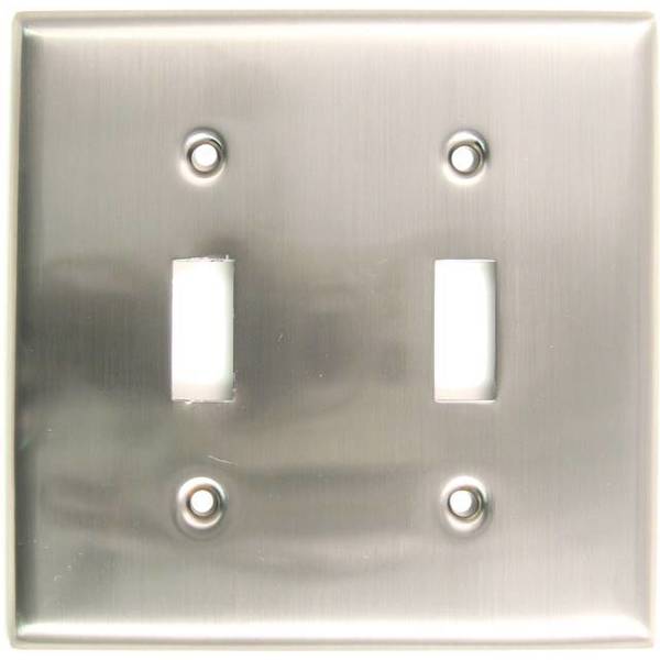 Rusticware Double Switch Plate, Number of Gangs: 2 Satin Nickel Finish 785SN