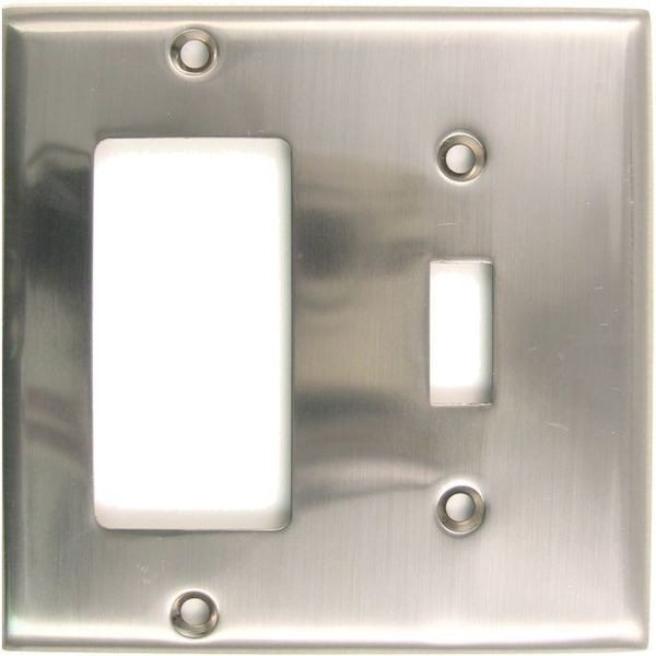 Rusticware Double Rocker/Switch, Number of Gangs: 2 Satin Nickel Finish 788SN