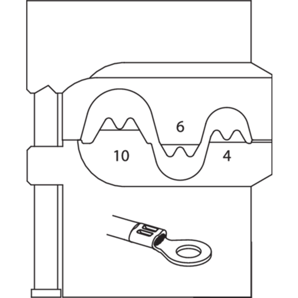 Gedore Module Insert, Non-Insulated Terminals, Capacity: 35.2 cu. ft. 8140-03