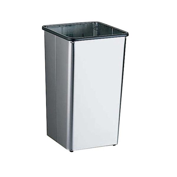 Bobrick Trash Can, Silver, Stainless Steel B2280