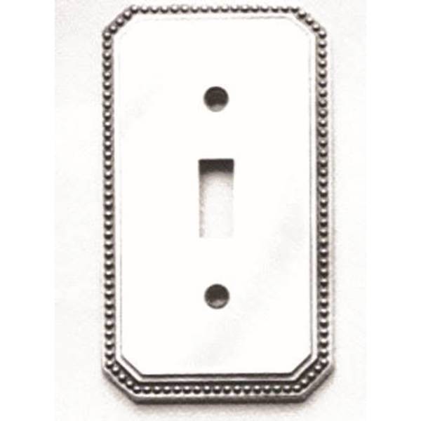 Omnia Single Beaded Switch Plate, Number of Gangs: 1 Solid Brass, Polished Chrome Plated Finish 8004/S.26