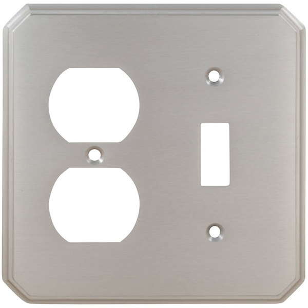Omnia Combination Traditional Switch Plate, Number of Gangs: 2 Solid Brass 8014/C.3