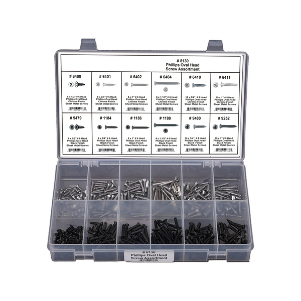 Disco Phillips Oval Head Screw Assort, 380 pcs. 8130