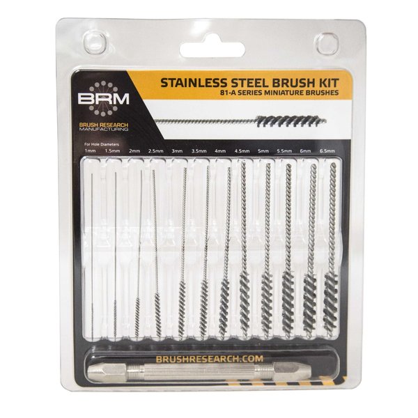 Brush Research Manufacturing 81AMMKIT Miniature Stainless Steel Deburring Brush Kit-Metric Sizes (12 Per Pack) 81AMMKIT