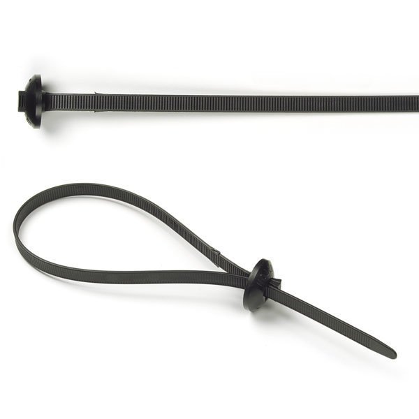 Grote Button Head Tie, Black, 15", 130lb., PK50 83-6052