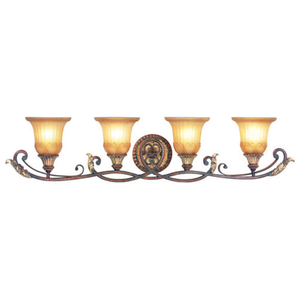 Livex Lighting Villa Verona 4 Light Verona Bronze with Aged Gold Leaf Bath Vanity 8554-63