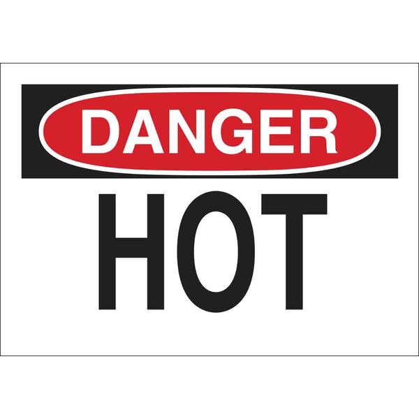 Brady Danger Sign, 7 in H, 10 in W, Aluminum, Rectangle, English, 42508 42508