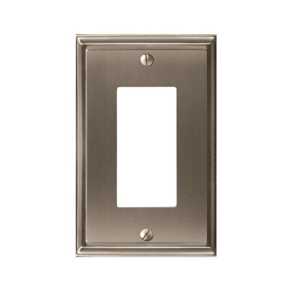 Amerock 1 Rocker Wall Plates, Number of Gangs: 1 Zinc, Satin Nickel Finish BP36518G10