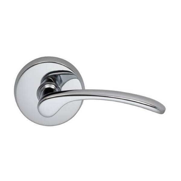 Omnia Lever Privacy 2-3/8" Backset, T Strike, 1-3/8" Doors Bright Chrome 890 890/00.PR2