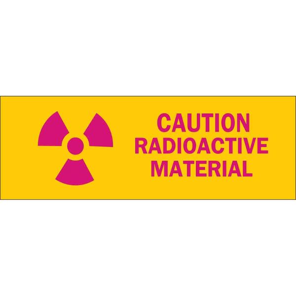 Brady Caution Radiation Sign, 2 1/4 in H, 2 1/4 in W, Polyester, Square, 89112 89112