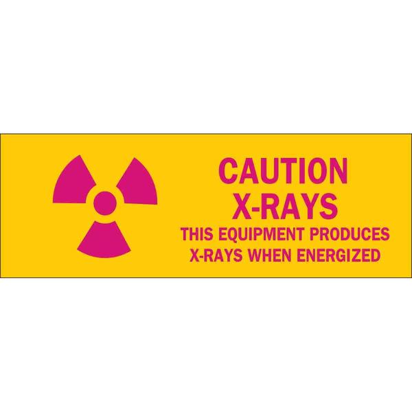 Brady Caution Radiation Sign, 3 1/2 in H, 10 in W, Polyester, Rectangle, 88752 88752