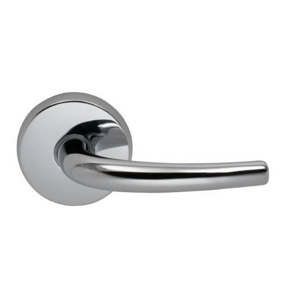 Omnia Lever Privacy 2-3/8" Backset, T Strike, 1-3/8" Doors Bright Chrome 892 892/00.PR2