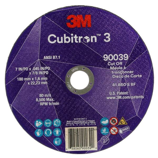 3M Cubitron Abrasive Cut-Off Wheel, 7/8 in Connector 90039