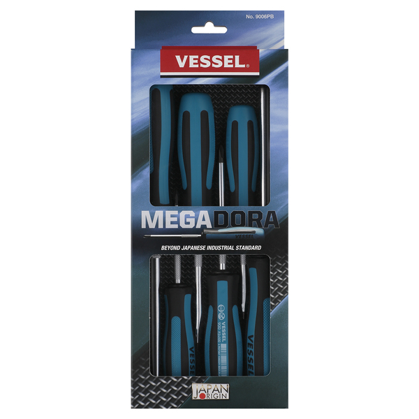 Vessel MEGADORA JAWSFIT Screwdriver 6PC. Set No 9006PB