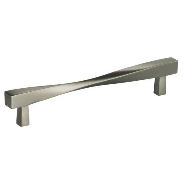 Omnia Center to Center Modern Twisted Cabinet Pull Satin Nickel 6-5/8" 9009/170.15