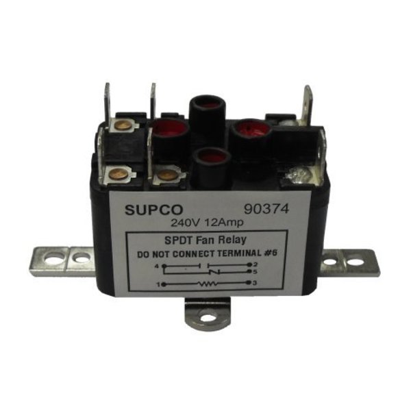 Supco Fan Relay, 240VAC, SPDT 90374