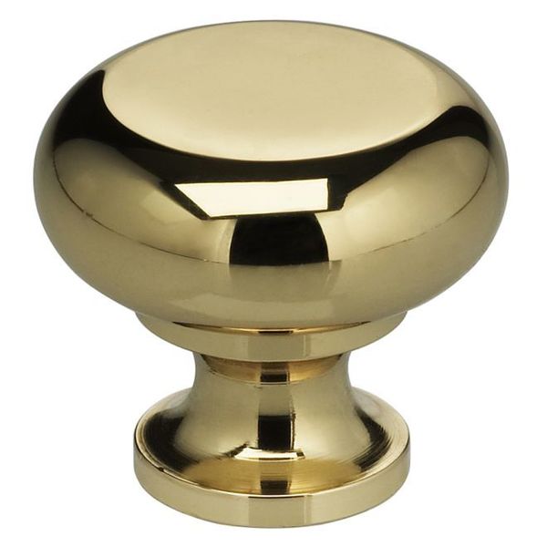 Omnia Round Cabinet Knob Bright Brass 1-7/32" 9100/31.3