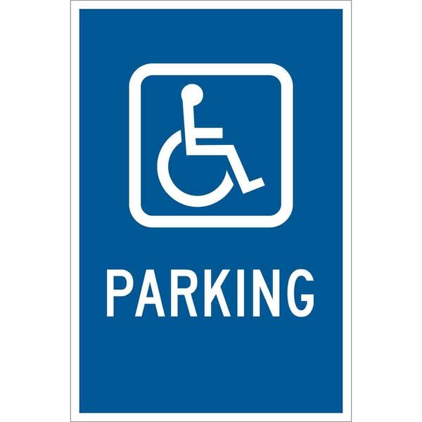 Brady Handicap Parking Sign, 18"H, 12"W, Alum, 91362 91362