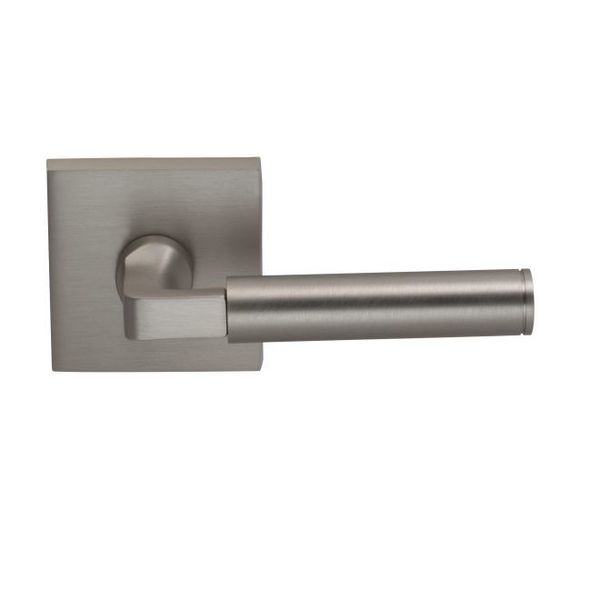 Omnia Lever Square Rose Pass 2-3/4" BS T 1-3/8" Doors Satin Nickel 914 914S/00A.PA15