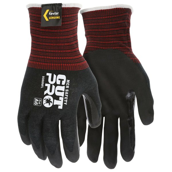 Mcr Safety Vend Glove, Nitrile Foam, Black, L, PR 9388NFL VENDROLL