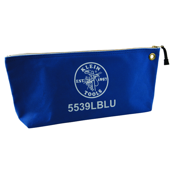 Klein Tools Tool Bag, Canvas Bag with Zipper, Large Blue, Blue, Canvas 5539LBLU