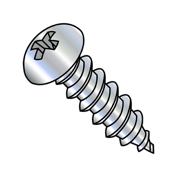 Zoro Select Concrete Screw, #10-16 Dia., Round, 1 1/2 in L, Steel Zinc Plated, 3000 PK 1024ABPR