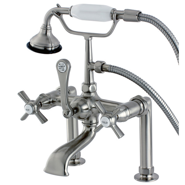 Kingston Brass Deck-Mount Clawfoot Tub Faucet, Brushed Nickel, Deck Mount AE103T8ZX