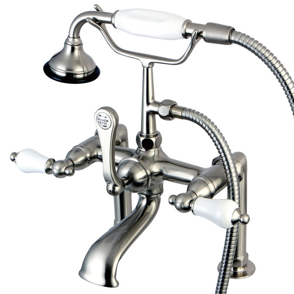 Kingston Brass Deck-Mount Clawfoot Tub Faucet, Brushed Nickel, Deck Mount AE105T8