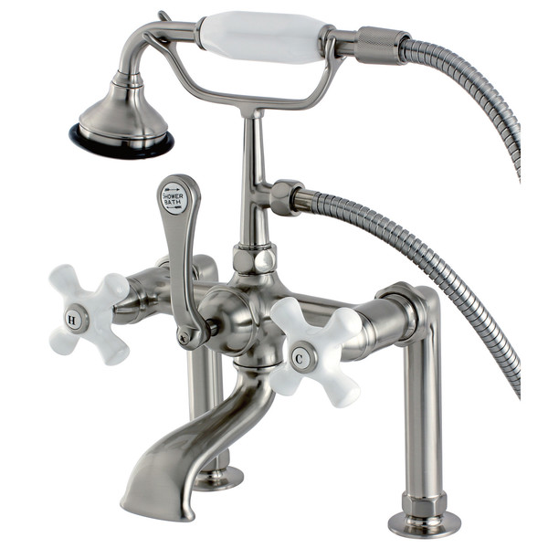 Kingston Brass Deck-Mount Clawfoot Tub Faucet, Brushed Nickel, Deck Mount AE111T8