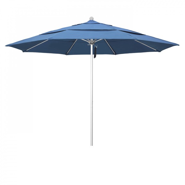 California Umbrella Patio Umbrella, Octagon, 107" H, Olefin Fabric, Frost Blue 194061000519