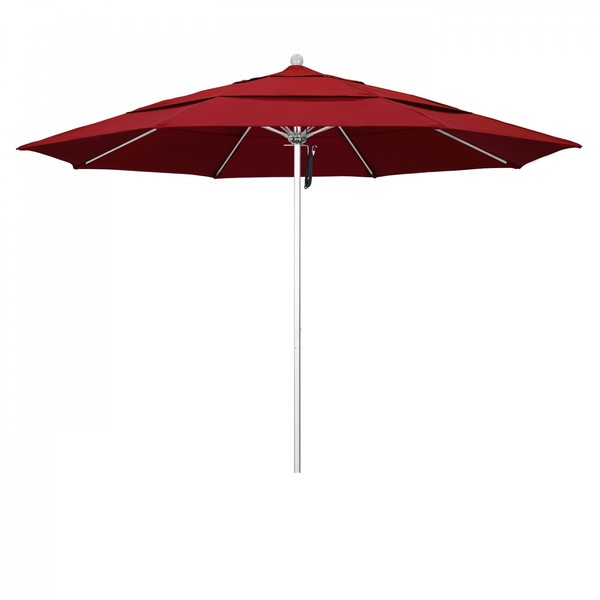 California Umbrella Patio Umbrella, Octagon, 107" H, Pacifica Fabric, Red 194061000656