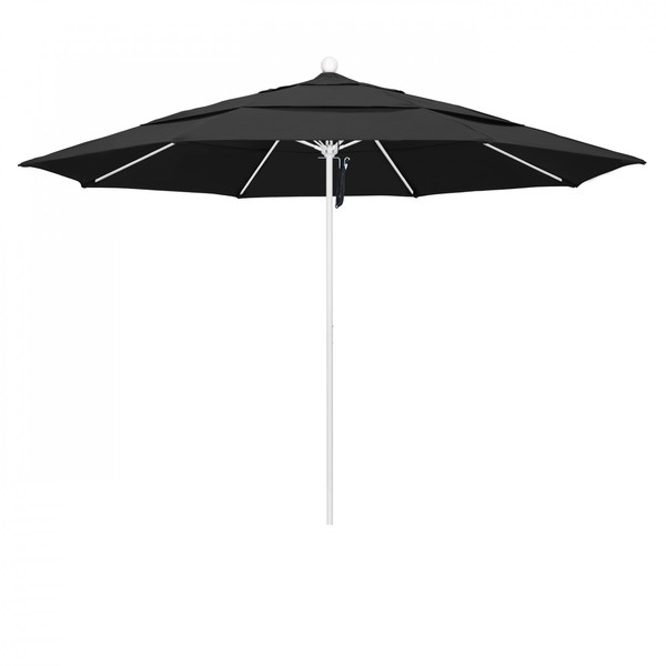 California Umbrella Patio Umbrella, Octagon, 107" H, Pacifica Fabric, Black 194061002353
