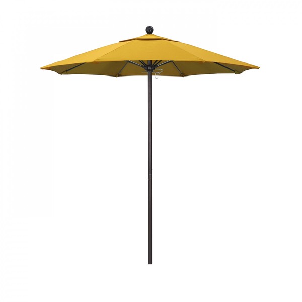California Umbrella Patio Umbrella, Octagon, 96" H, Sunbrella Fabric, Sunflower Yellow 194061003886