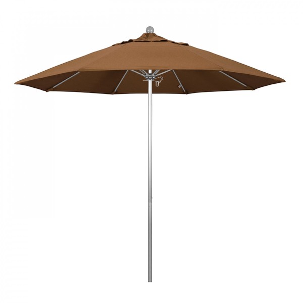 California Umbrella Patio Umbrella, Octagon, 103" H, Sunbrella Fabric, Teak 194061005644