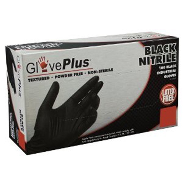 Ammex Gloveplus Powder Free Black Nitrile Glv AMXGPNB48100