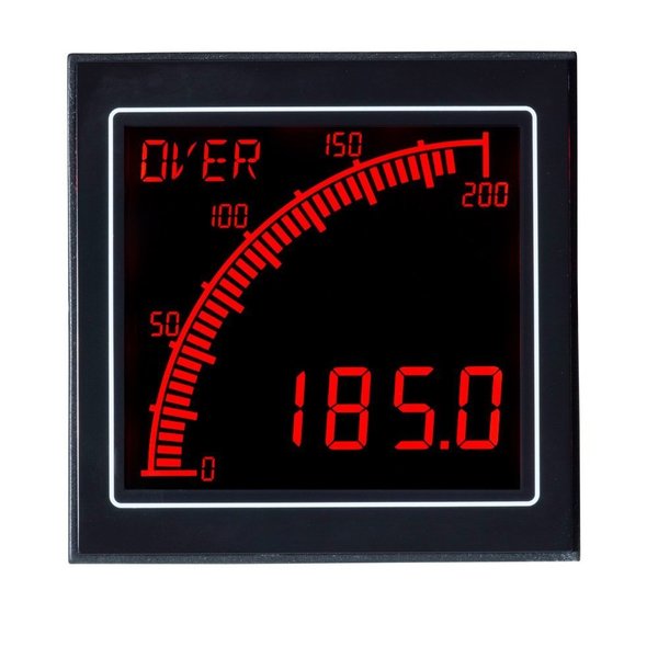 Amperímetro digital de panel AC Trumeter, 0,5%, dim. 68mm x