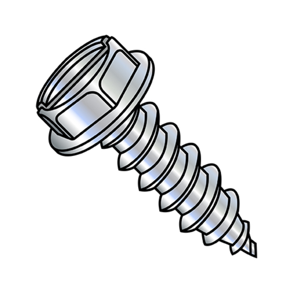 Zoro Select Self-Drilling Screw, #8-15 x 1/2 in, Zinc Plated Steel Hex Head Slotted Drive, 10000 PK 0808ASW