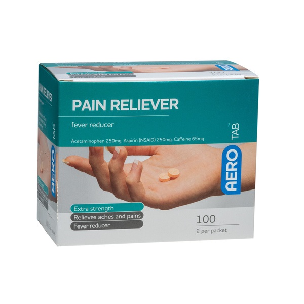 Aerotab Pain Reliever Tablets 100/Box ATPR100