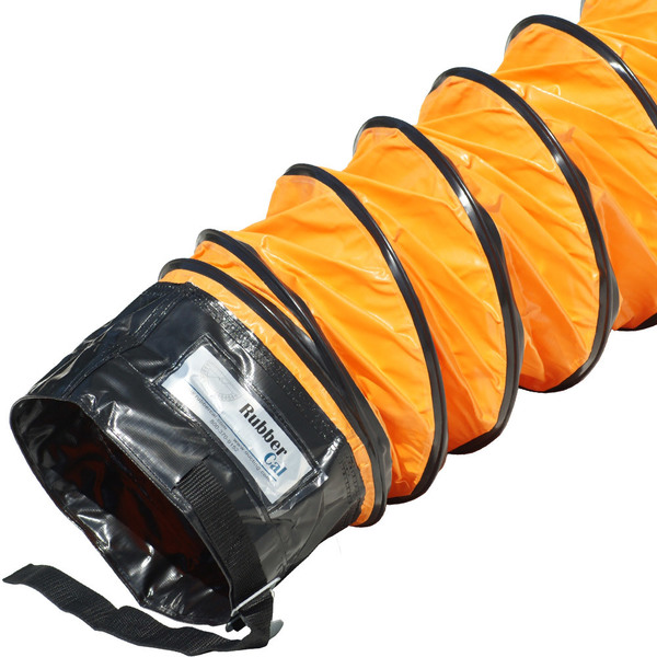 Rubber-Cal "Air Ventilator Orange Ventilation Duct Hose - 4" ID x 25' Length Hose (Fully Stretched) 01-W192