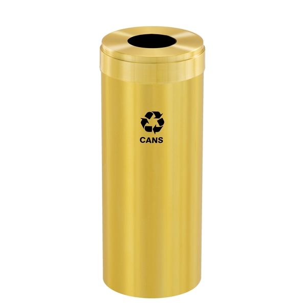 Glaro 12 gal Round Recycling Bin, Satin Brass B-1232BE-BE-B4