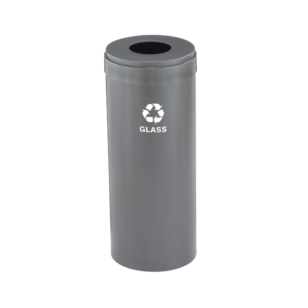 Glaro 12 gal Round Recycling Bin, Silver Vein B-1232SV-SV-B8