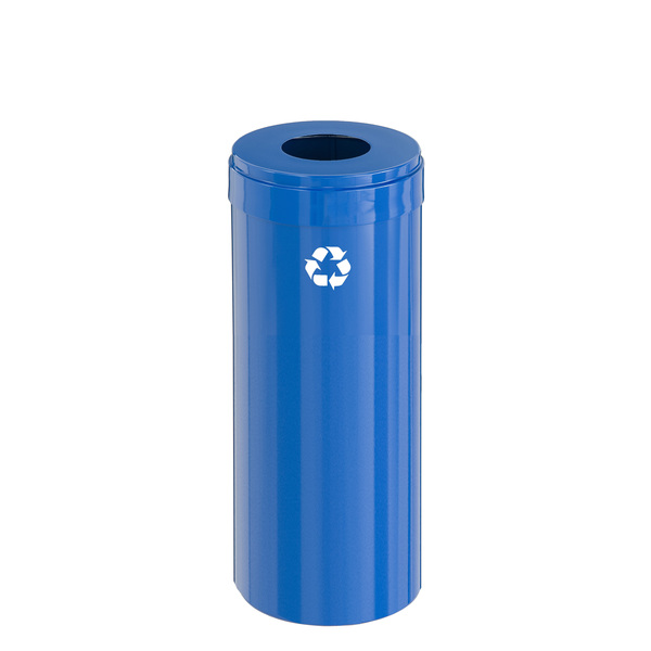 Glaro 15 gal Round Recycling Bin, Blue B-1242BL-BL-B1